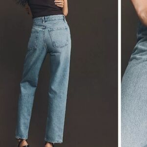 Agolde 90's Pinch High Rise Classic Blue Straight Leg Organic Cotton Jeans Sz 24